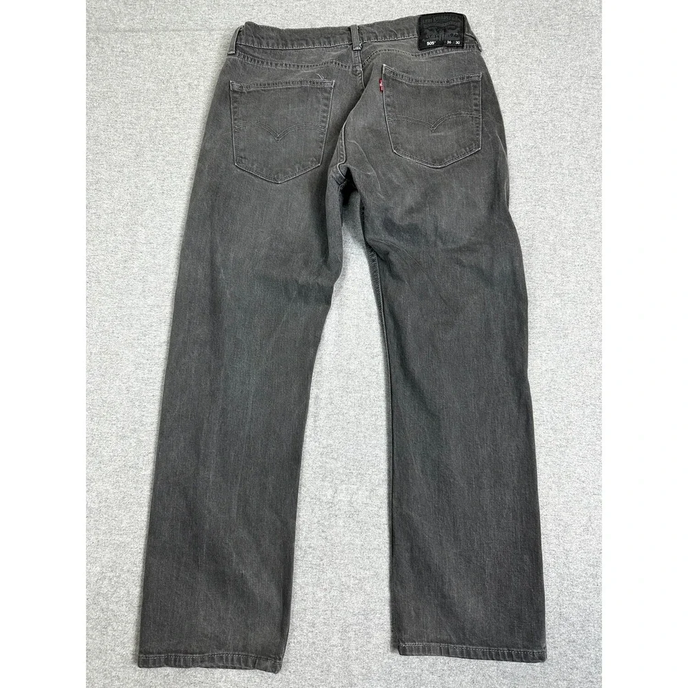 Levis 514 SJeans Mens 36x30 Gray Straight Faded Denim Pants